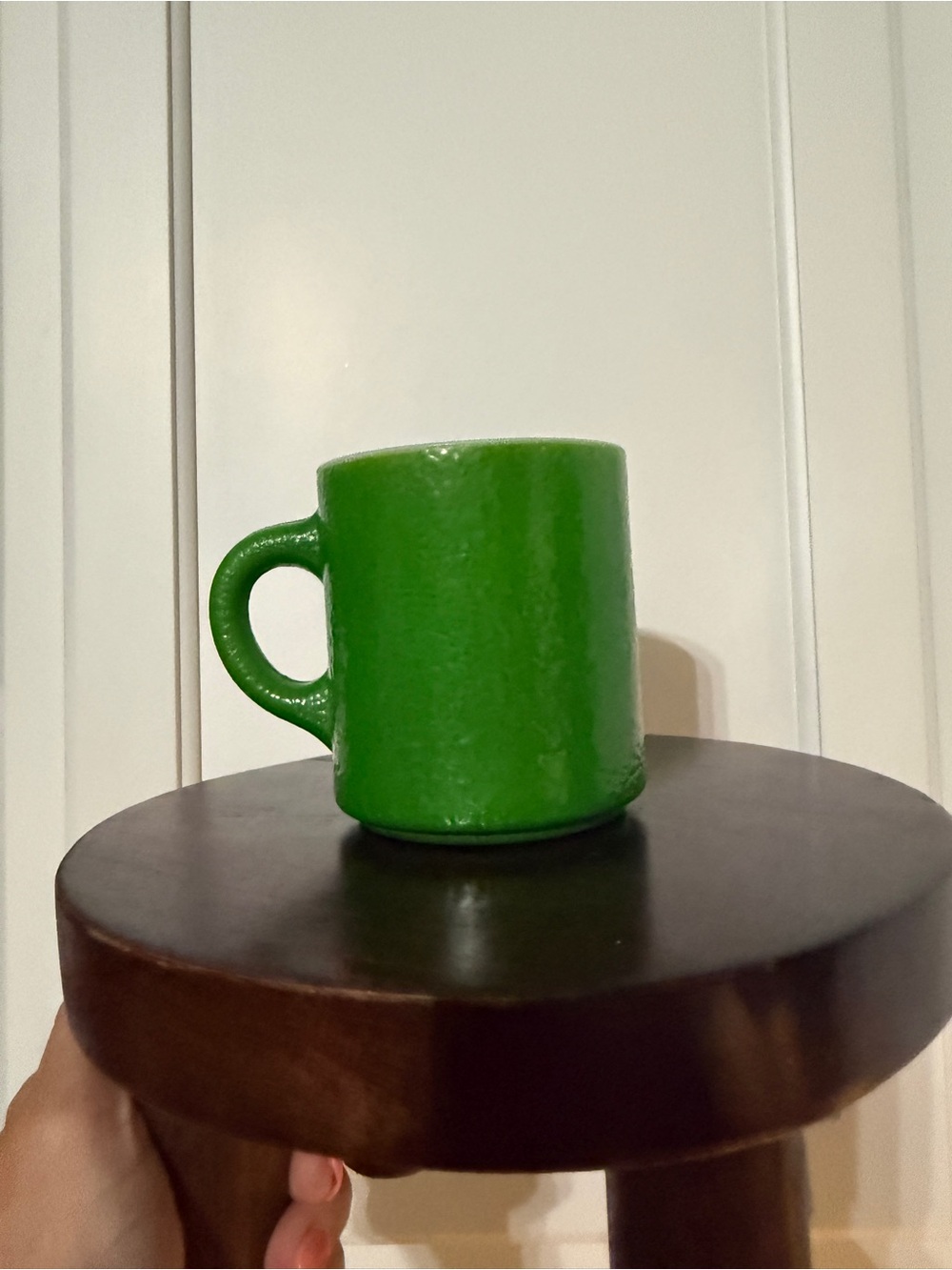 Vintage 1960s Green Textured Ceramic Coffee Mug